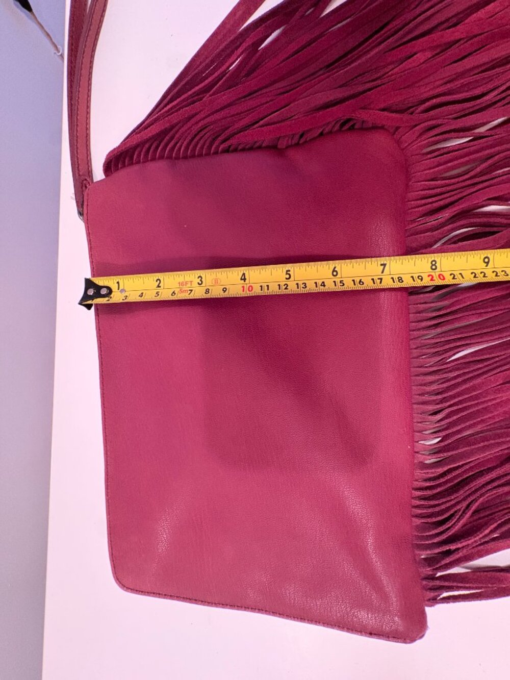 Red Leather Fringed Wristlet - Picture 10 of 10